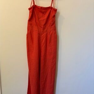 Orange linen Jumpsuit